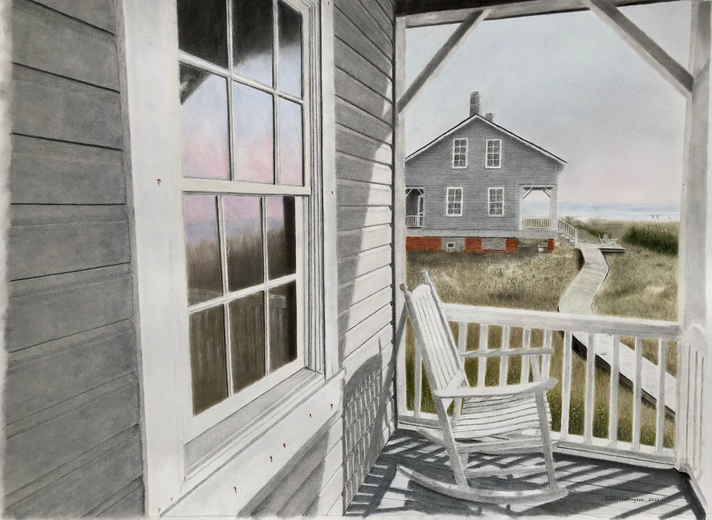 Reflecting on Captain Charlie’s - Bruce Tarkington Drawings