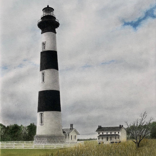 "Just a Touch of Blue" 13"x16" Print     Bodie Island Collection - Bruce Tarkington Drawings