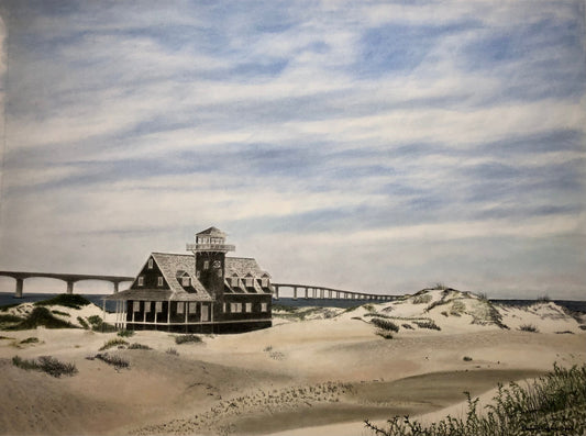 "The Essence of Pea Island" 13"x16" Print     Bodie Island Collection - Bruce Tarkington Drawings