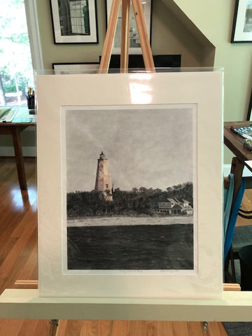 "Living Under Old Baldy" Print Matted to 16"x20" - Bruce Tarkington Drawings