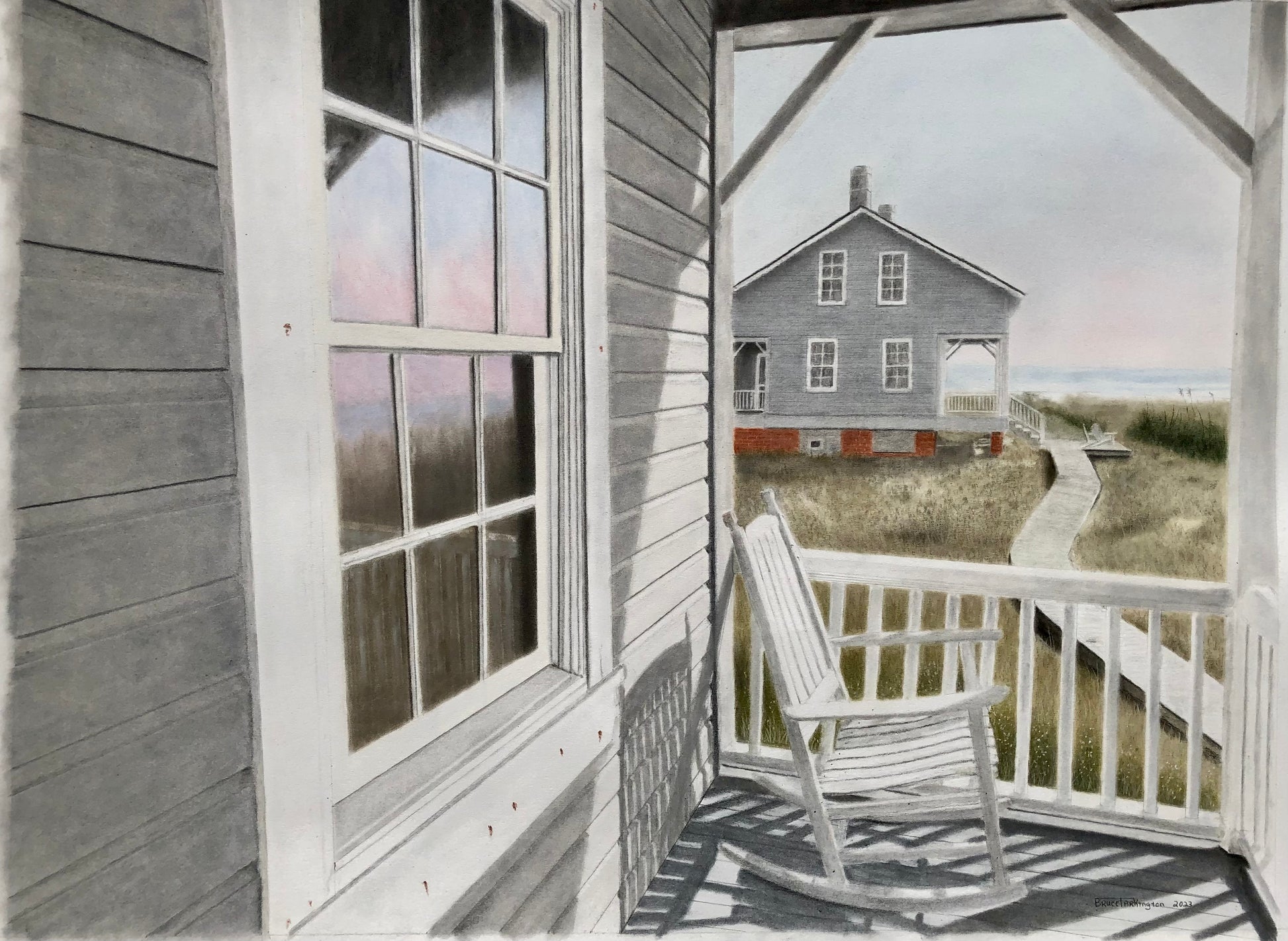 Reflecting on Captain Charlie’s - Bruce Tarkington Drawings