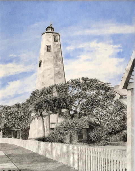 "Old Baldy Under Blue Skies" Print Matted to 16"x20" - Bruce Tarkington Drawings